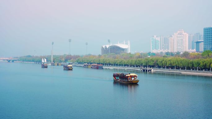4k-大运河 画舫 游船 北京城市副中心