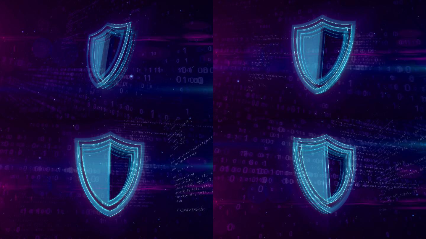 网络安全概念神盾蓝色盾牌区块链