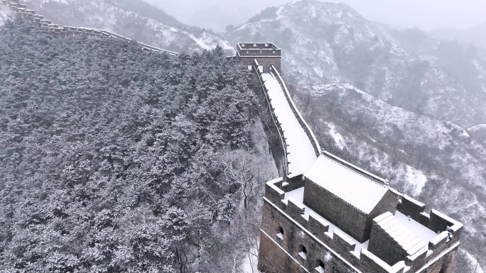 河北承德金山岭长城雪景