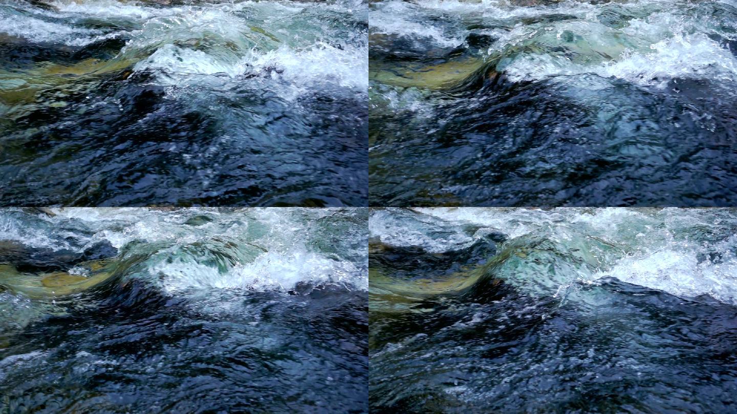 山河中缓慢运动的地表水