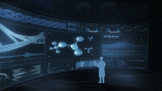 医学分子DNA医疗实验室科技大屏幕