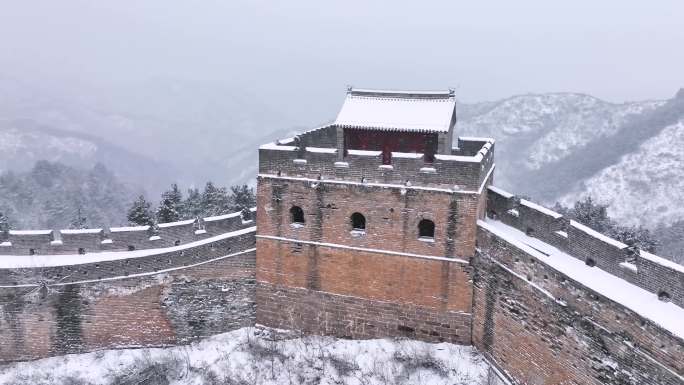 河北承德金山岭长城雪景