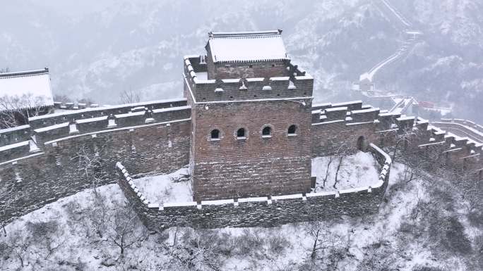 河北承德金山岭长城雪景