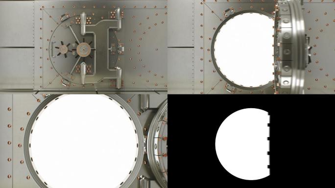 打开圆形拱顶门金库大门避难所保险柜