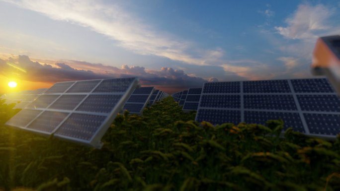 太阳能电池板清洁能源新能源双碳碳减排