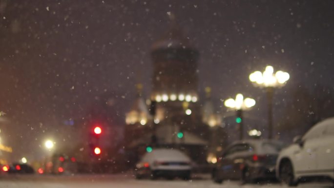 大雪来袭哈尔滨索菲亚教堂上演雪色浪漫3