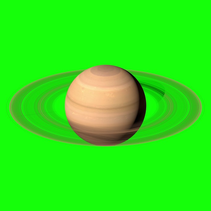 土星旋转 绿幕素材 循环