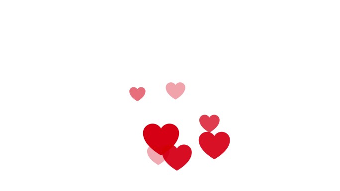 白色背景上的红心点赞关注爱心动画桃心图形