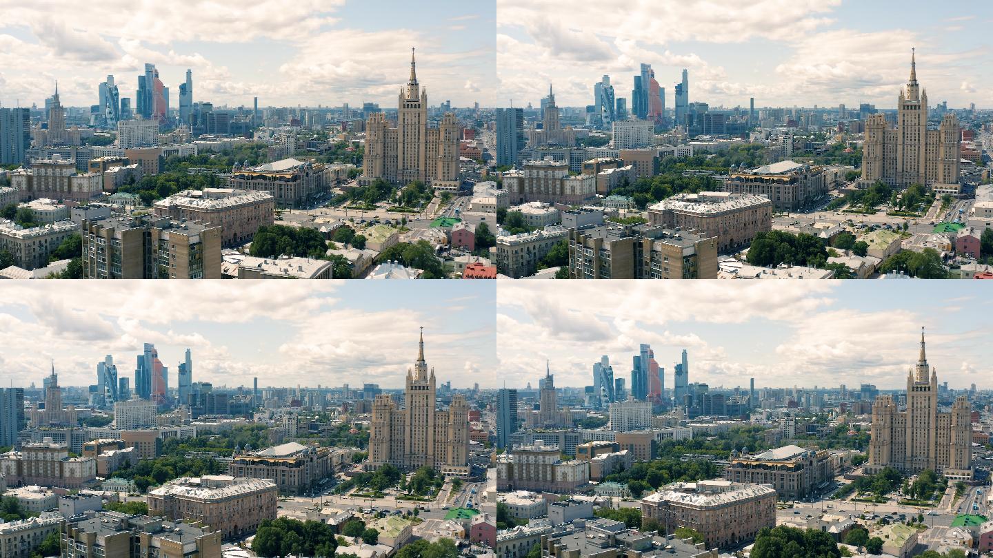 莫斯科鸟瞰图实拍视频素材空镜地标航拍风光