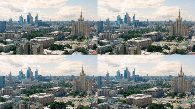 莫斯科鸟瞰图实拍视频素材空镜地标航拍风光
