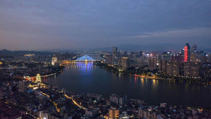 【4K超清】惠州延时东江合生大桥富力夜景