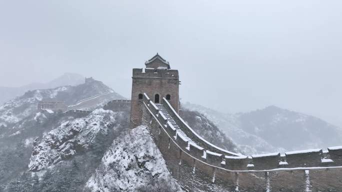 河北承德金山岭长城雪景