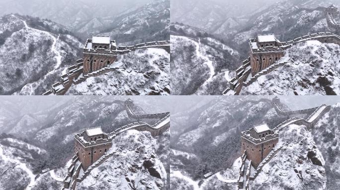 河北承德金山岭长城雪景