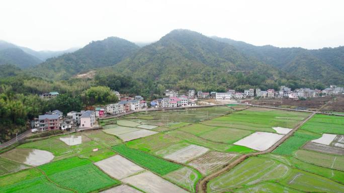 江西南方乡村田野航拍风光