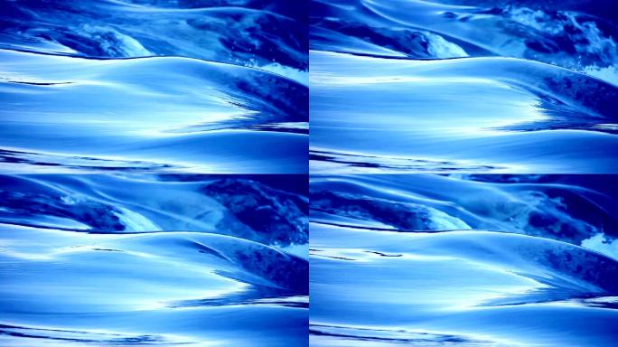 蓝色的流水水流特效广告空镜三维流体
