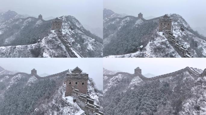 河北承德金山岭长城雪景