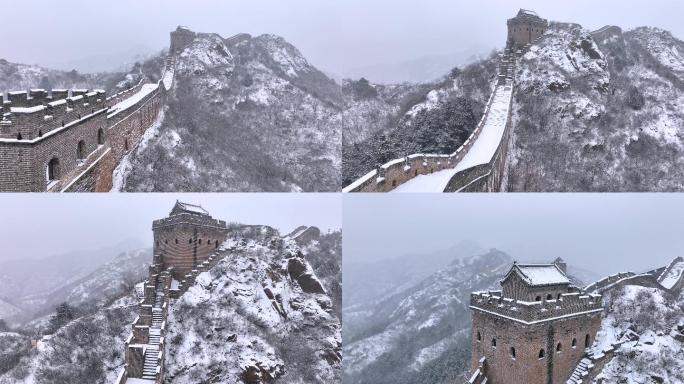 河北承德金山岭长城雪景