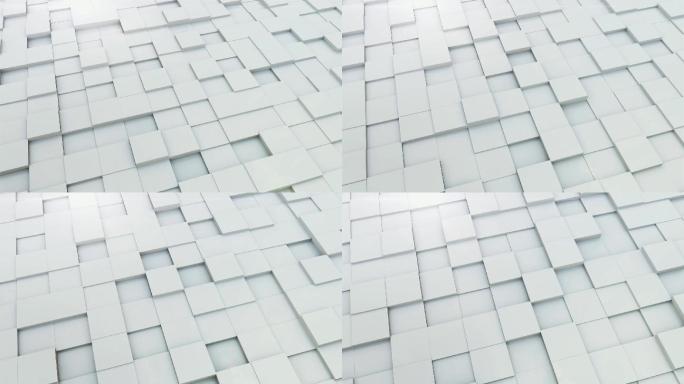 白色方块运动 三维技术背景