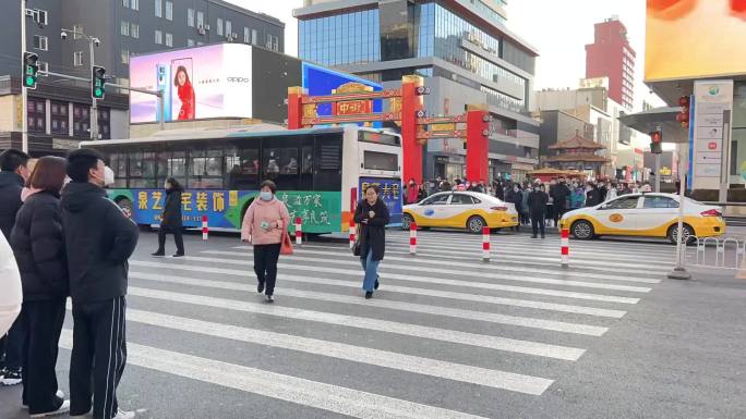 沈阳中街延时摄影商业街步行街沈阳风光