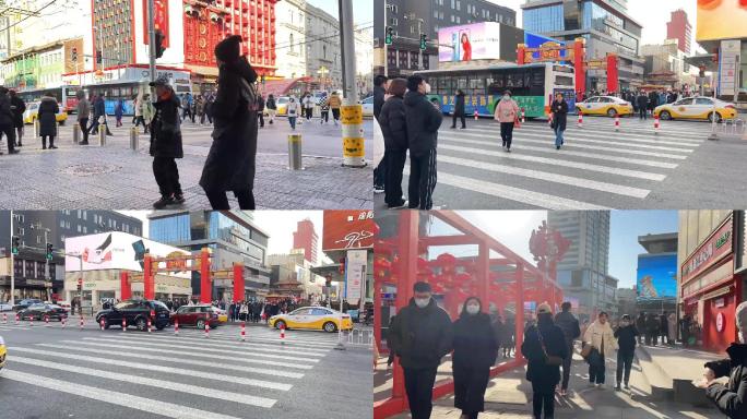 沈阳中街延时摄影商业街步行街沈阳风光