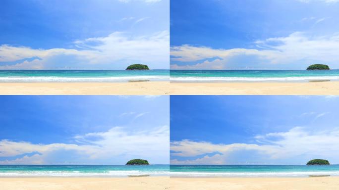 夏日阳光下的海滩海景