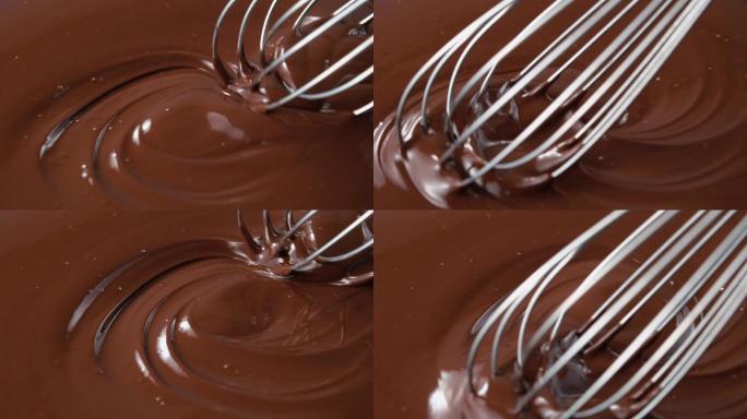 融化的巧克力特写黑巧热量巧克力酱巧可力