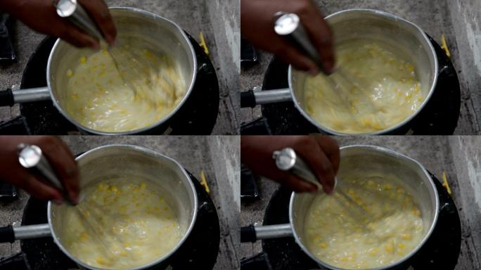 煮蒸玉米糊。宣传片广告视频素材纪录片