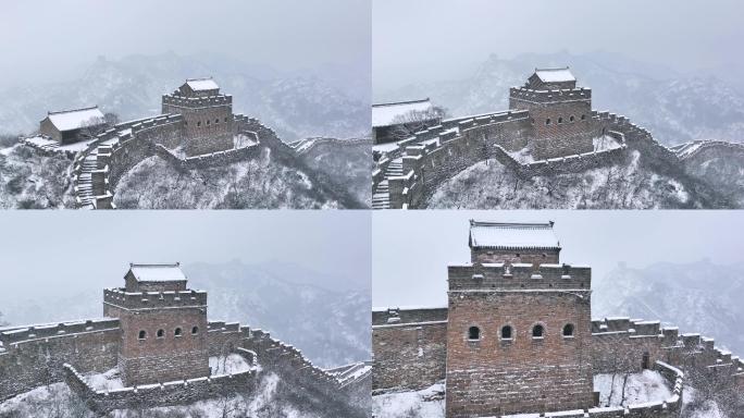 河北承德金山岭长城雪景