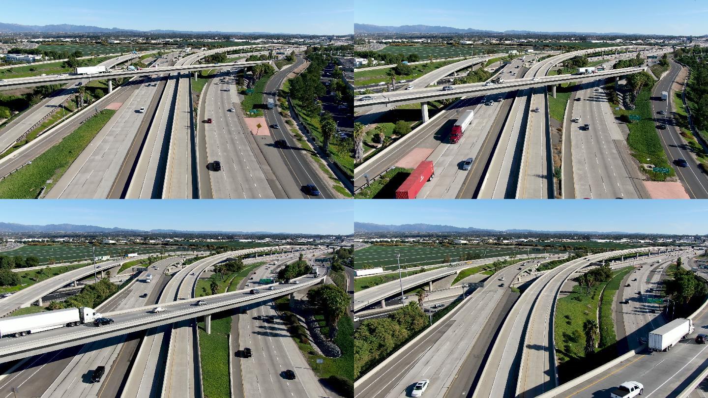 加州小流量公路运输鸟瞰图