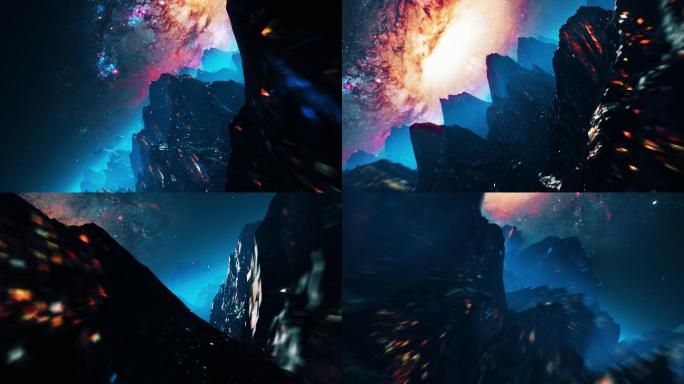 风格化的太空山川3D动画