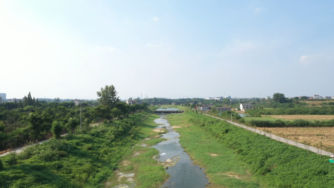 农村河道河流生态治理环境保护航拍