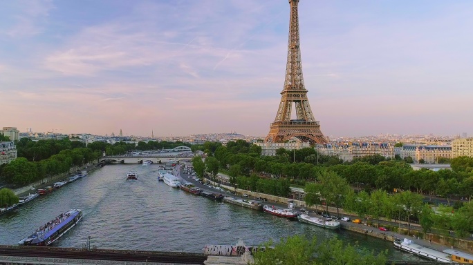 巴黎埃菲尔铁塔国外外国建筑风景风光大景