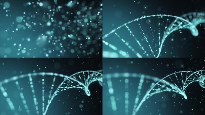 DNA螺旋高清视频素材背景蓝