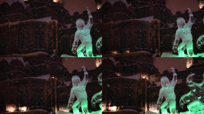 大雪来袭哈尔滨索菲亚教堂上演雪色浪漫12