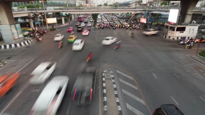 交通拥堵十字路口车流车流量