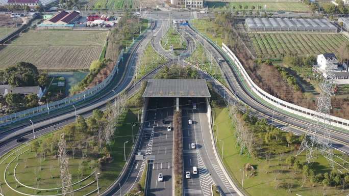 4K原素材-航拍上海虹梅南路隧道