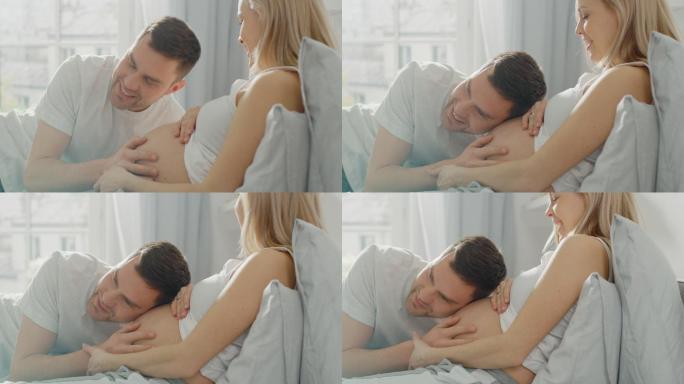 怀孕的女子亲密互动温馨幸福TVC广告