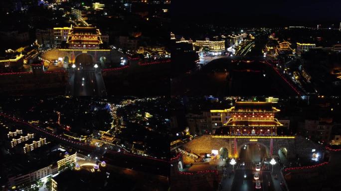 长汀 汀州 航拍 古城 济川门 夜景