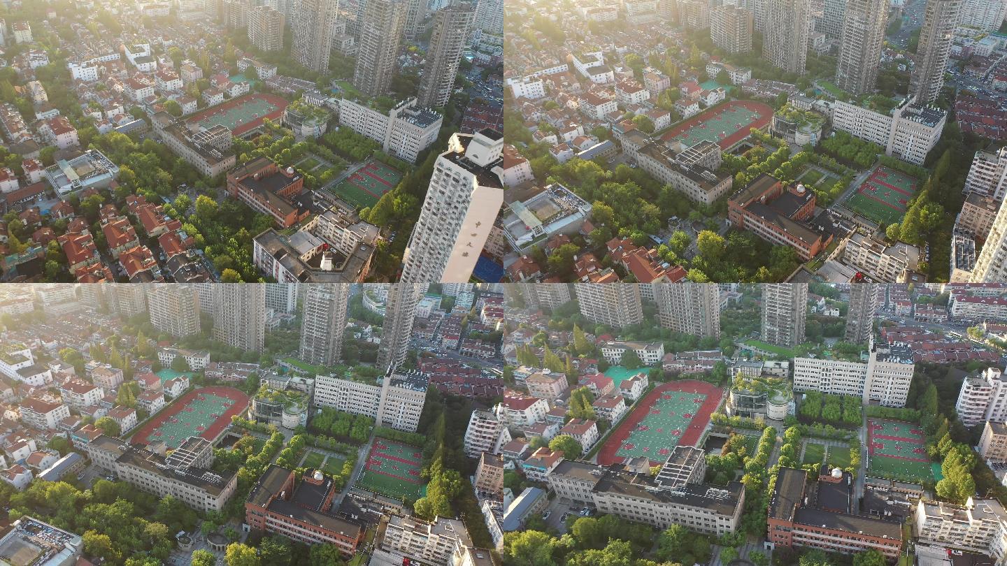 4K原素材-航拍上海市市西中学