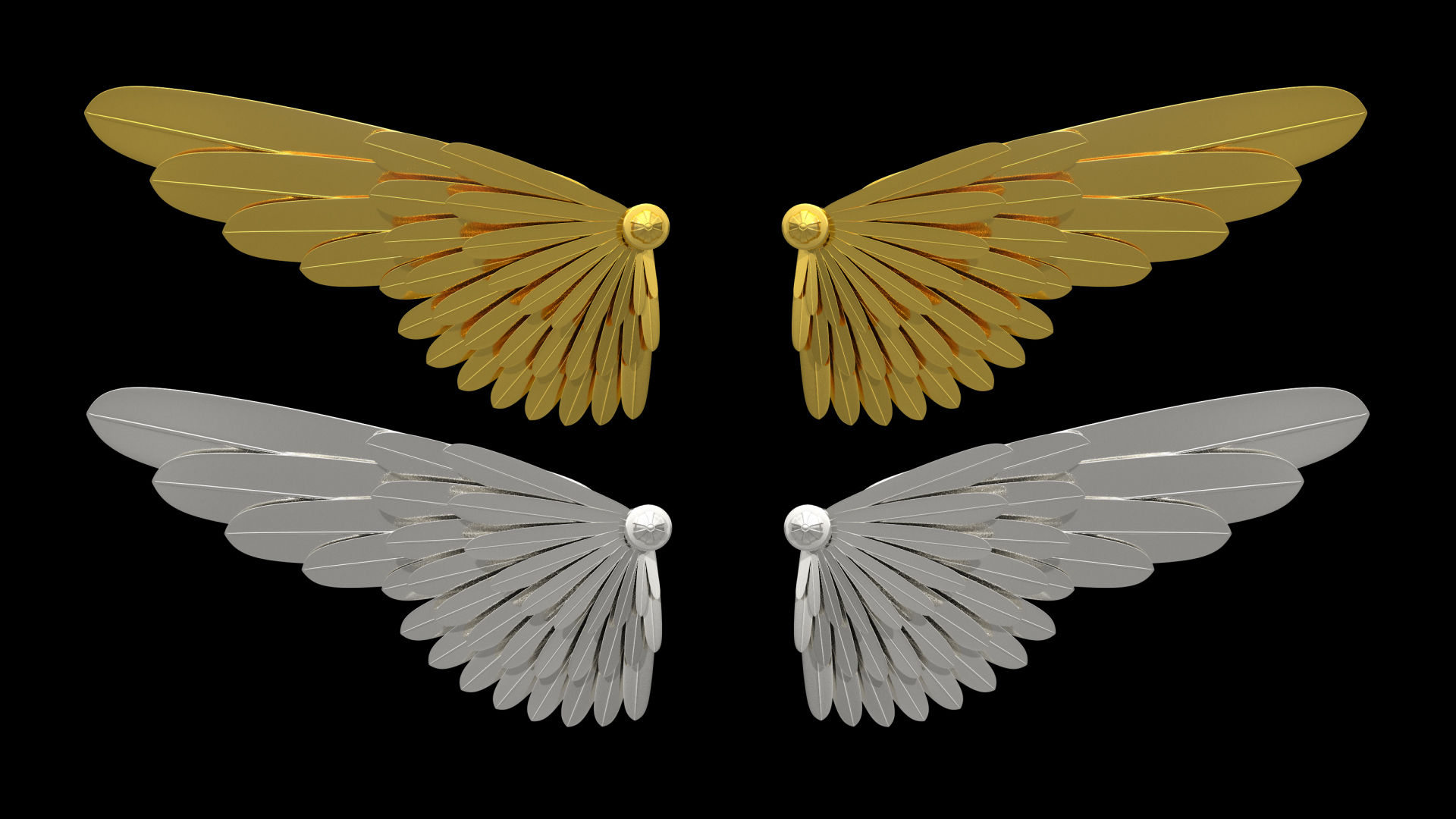 金色翅膀展开ae模板