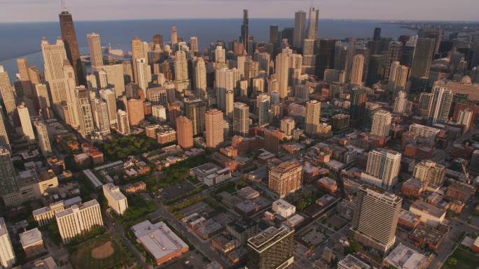 芝加哥航拍芝城第二城市区城区