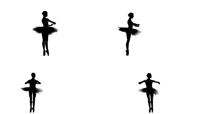 芭蕾舞表演者跳舞踮起脚尖翩翩起舞