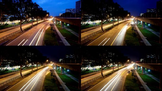 新加坡交通夜景国外
