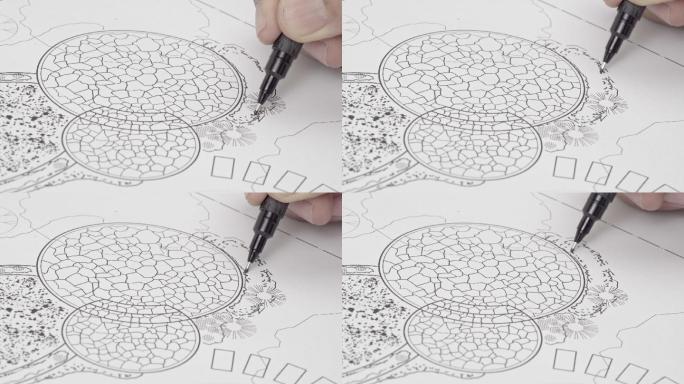 花园设计图绘画图纸水性圆珠笔