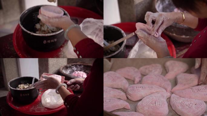 潮汕粿品红桃粿制作过程