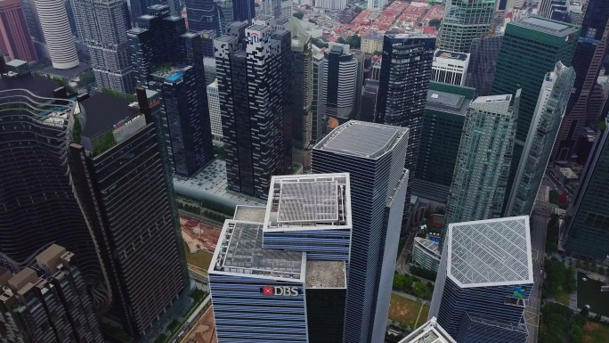 新加坡市中心全景。