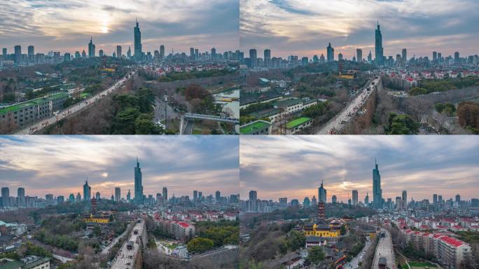 【8k】航拍延时南京城市大景