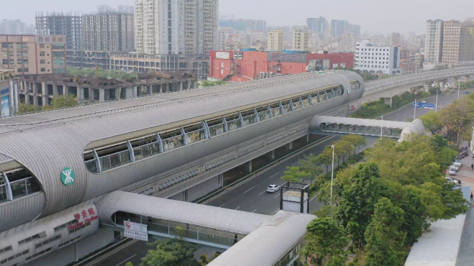 航拍深圳沙井新桥街道