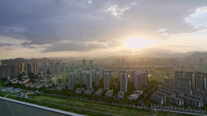 浙江  丽水  南明湖  城市大景