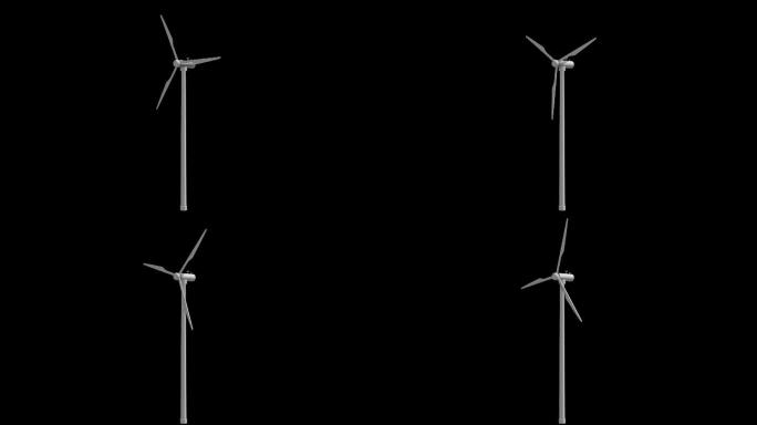 4K风力发电风车设备通道循环